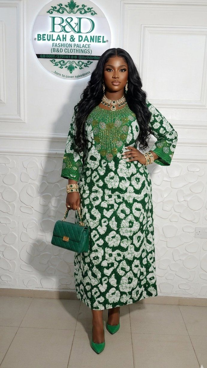 Fully embelished ankara dress - Kaftan