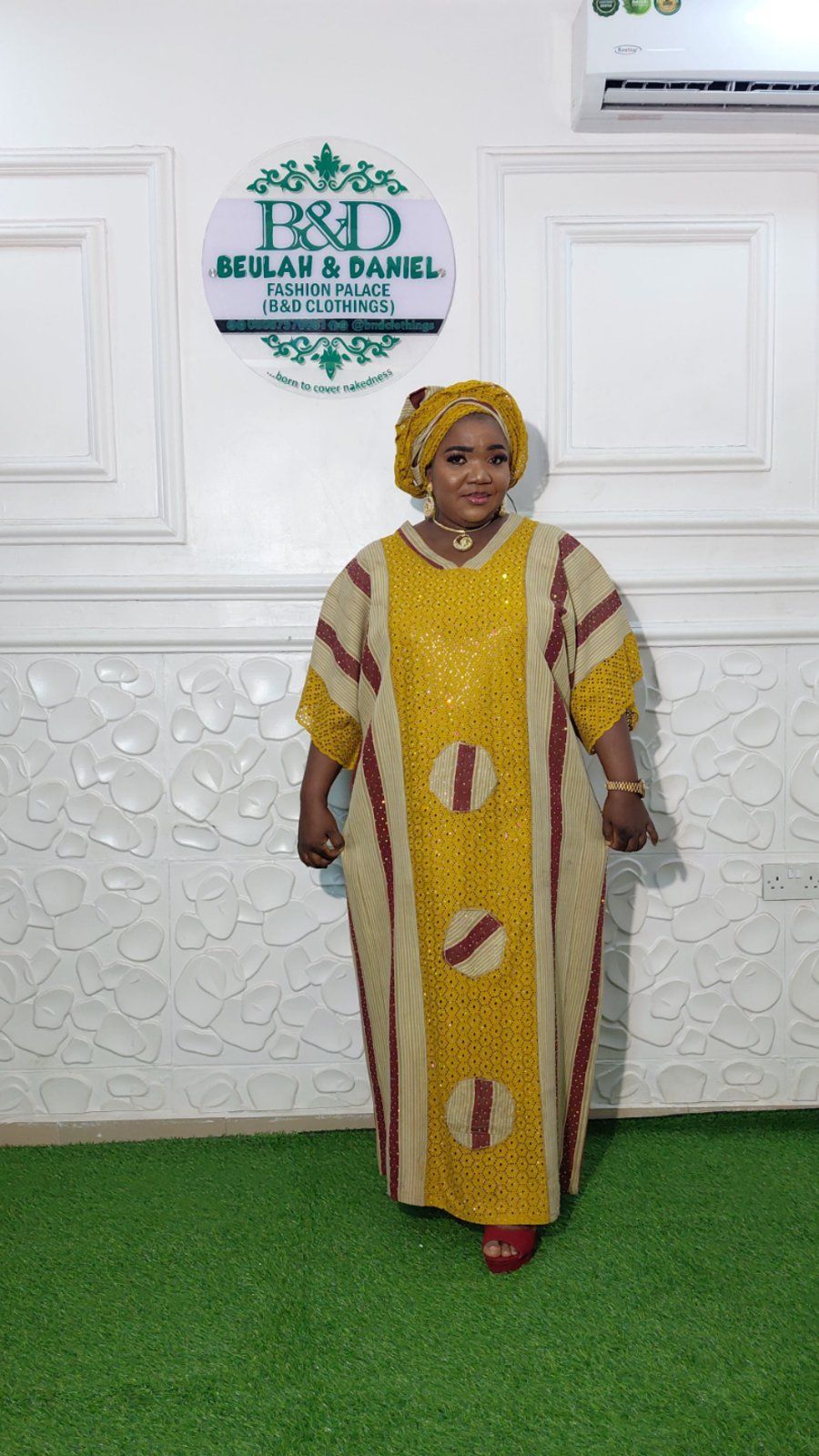 Asooke and Lace Luxury Dress - Luxury Gowns