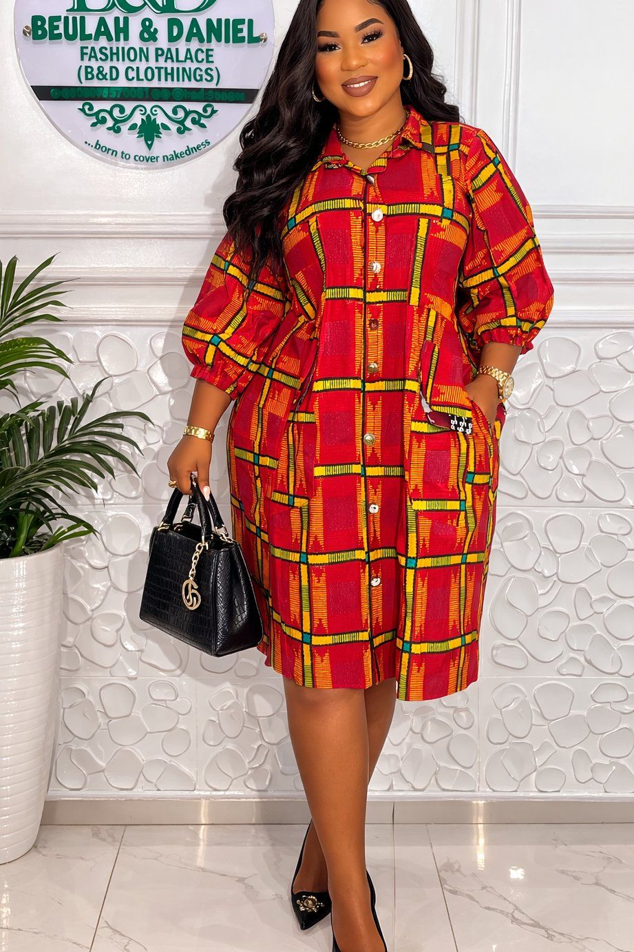 36500 - Ankara shirt dress